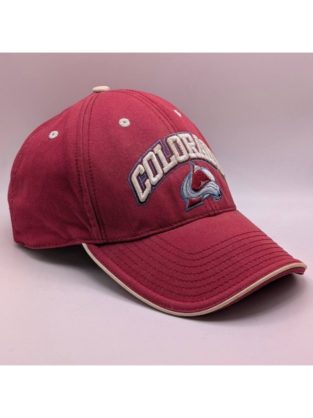 Vintage Colorado Avalanche Drew Pearson Strap Back Hat Cap NHL Hockey Red Y2K